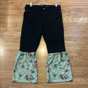 Buffalo David Bitton Black and Green Flare Jeans